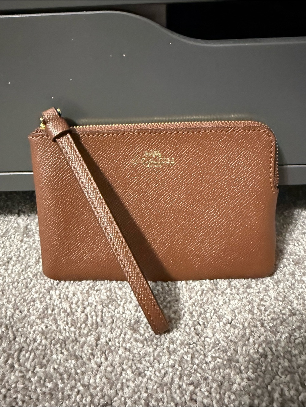 Coach Brown Leather Wristlet